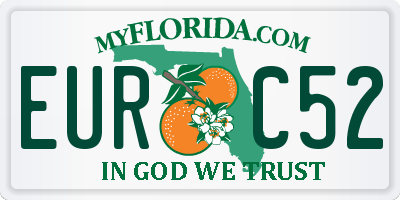 FL license plate EURC52