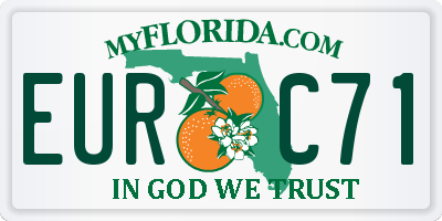 FL license plate EURC71