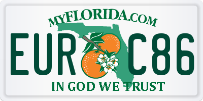 FL license plate EURC86
