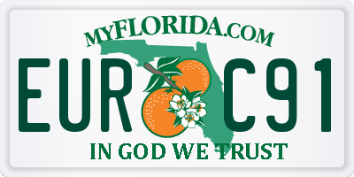 FL license plate EURC91
