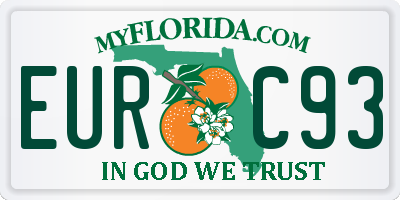 FL license plate EURC93
