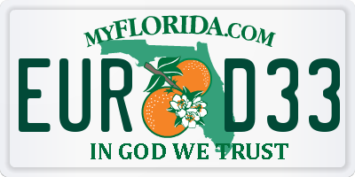 FL license plate EURD33