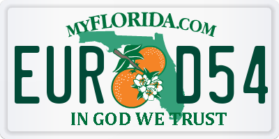 FL license plate EURD54