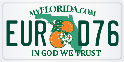 FL license plate EURD76