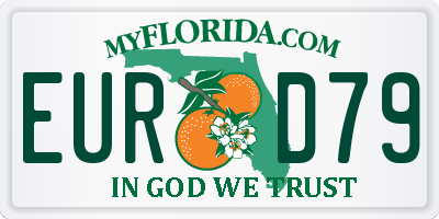 FL license plate EURD79