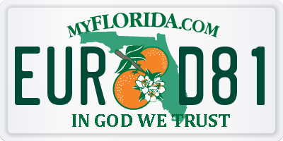 FL license plate EURD81