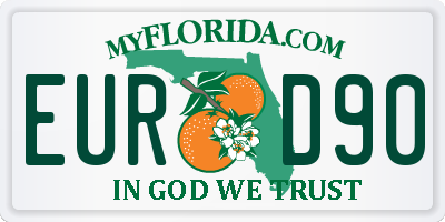 FL license plate EURD90