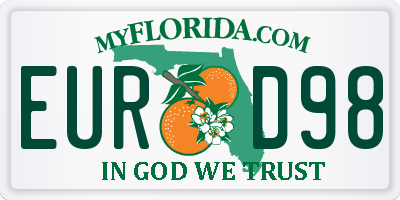 FL license plate EURD98
