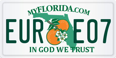 FL license plate EURE07