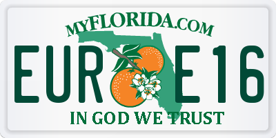 FL license plate EURE16