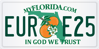 FL license plate EURE25
