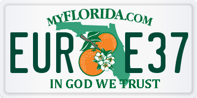 FL license plate EURE37
