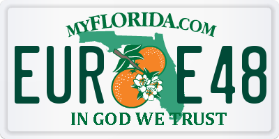 FL license plate EURE48