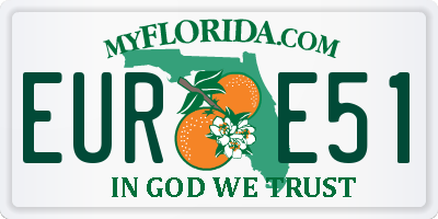 FL license plate EURE51
