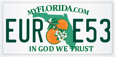 FL license plate EURE53