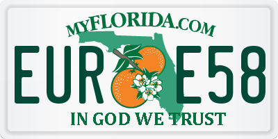FL license plate EURE58