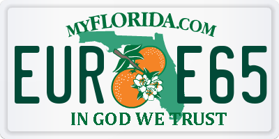 FL license plate EURE65