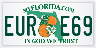 FL license plate EURE69