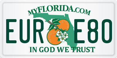 FL license plate EURE80