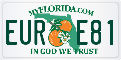 FL license plate EURE81