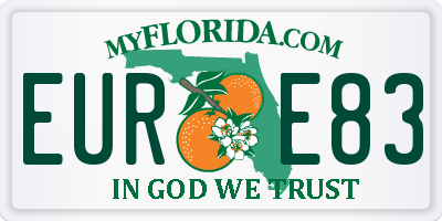 FL license plate EURE83