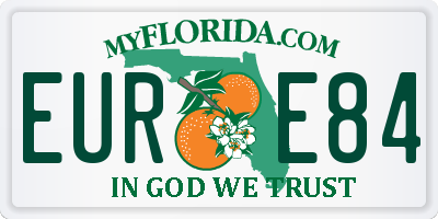 FL license plate EURE84