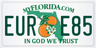 FL license plate EURE85