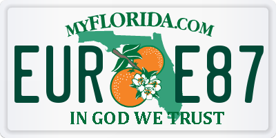 FL license plate EURE87