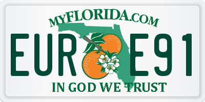 FL license plate EURE91