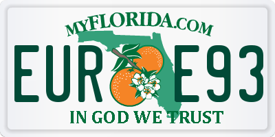 FL license plate EURE93