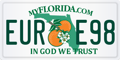 FL license plate EURE98