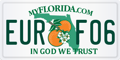 FL license plate EURF06