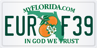 FL license plate EURF39