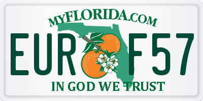 FL license plate EURF57