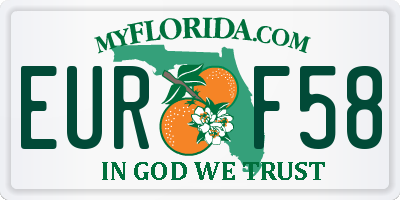 FL license plate EURF58