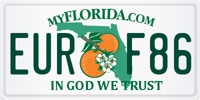 FL license plate EURF86
