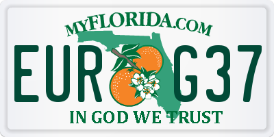 FL license plate EURG37
