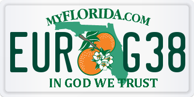 FL license plate EURG38