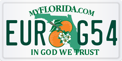 FL license plate EURG54