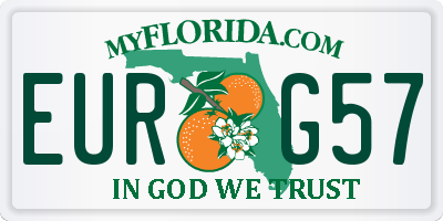 FL license plate EURG57