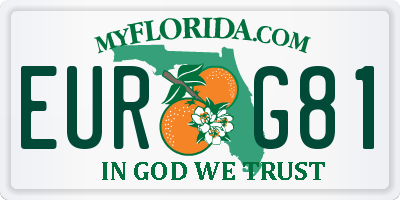FL license plate EURG81
