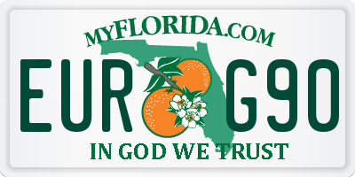 FL license plate EURG90