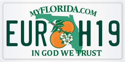 FL license plate EURH19