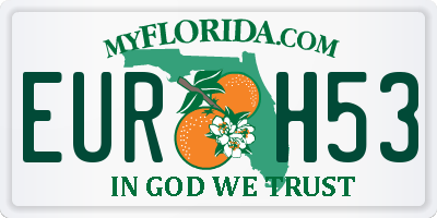FL license plate EURH53