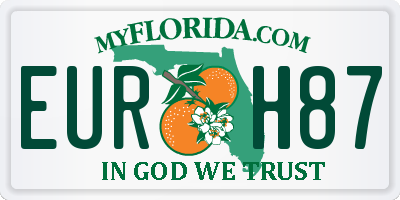 FL license plate EURH87