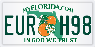 FL license plate EURH98