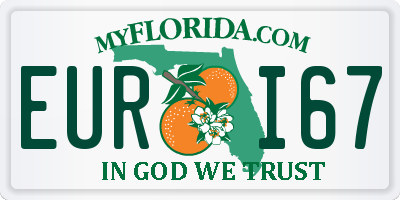 FL license plate EURI67