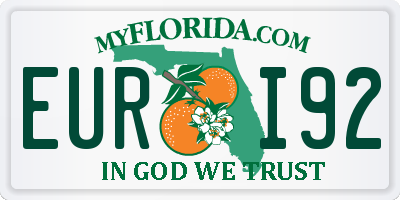 FL license plate EURI92