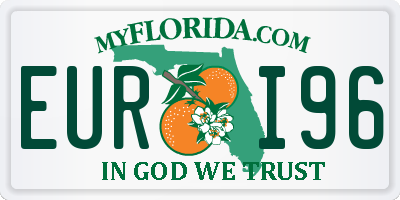 FL license plate EURI96