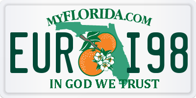 FL license plate EURI98
